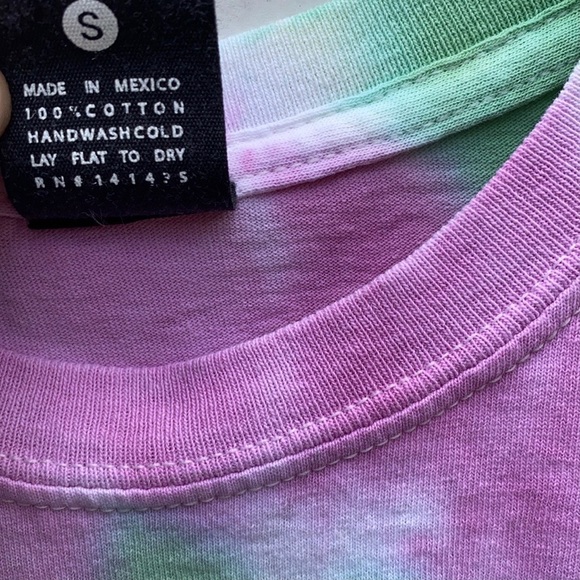 Day by Daydreamer Womens small short sleeve tiedye pink and green star tee - Picture 7 of 9